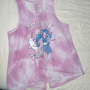 💕🦋NWOT GIRLS Wonder Nation Mermaid Vibes tank w back slit detail🧜‍♀️